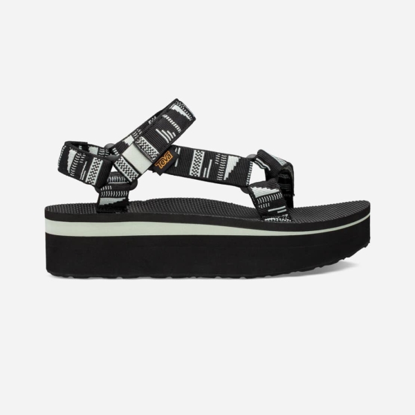 Hungary Teva Flatform Universal - Női Platform Szandál Fekete / Fehér - 812-OCNBT